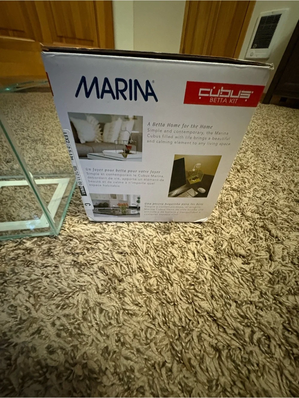 Glass Betta Fighting Fish Desktop Tank with lid and box New In Box no light - Picture 3 of 5